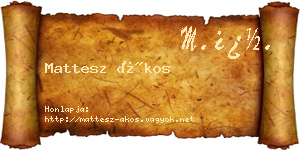 Mattesz Ákos névjegykártya